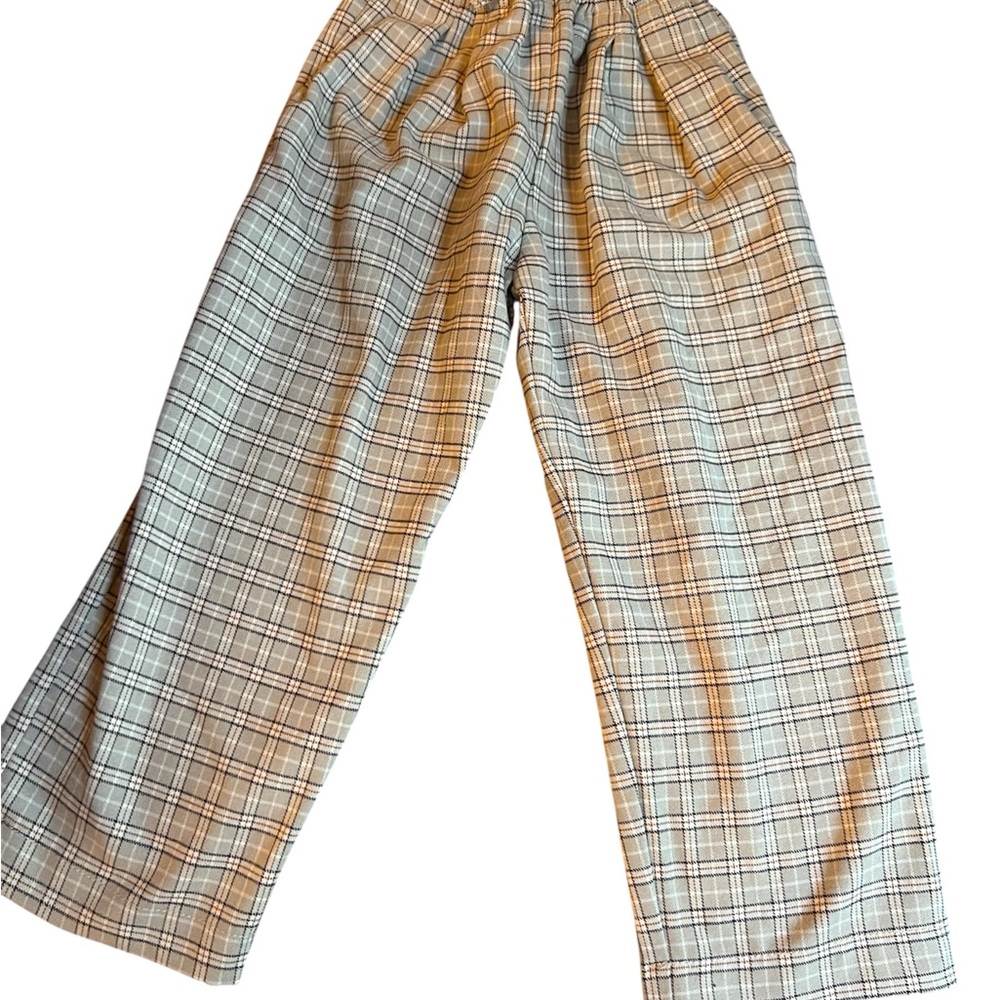 Zara Beige Checkered Trousers
